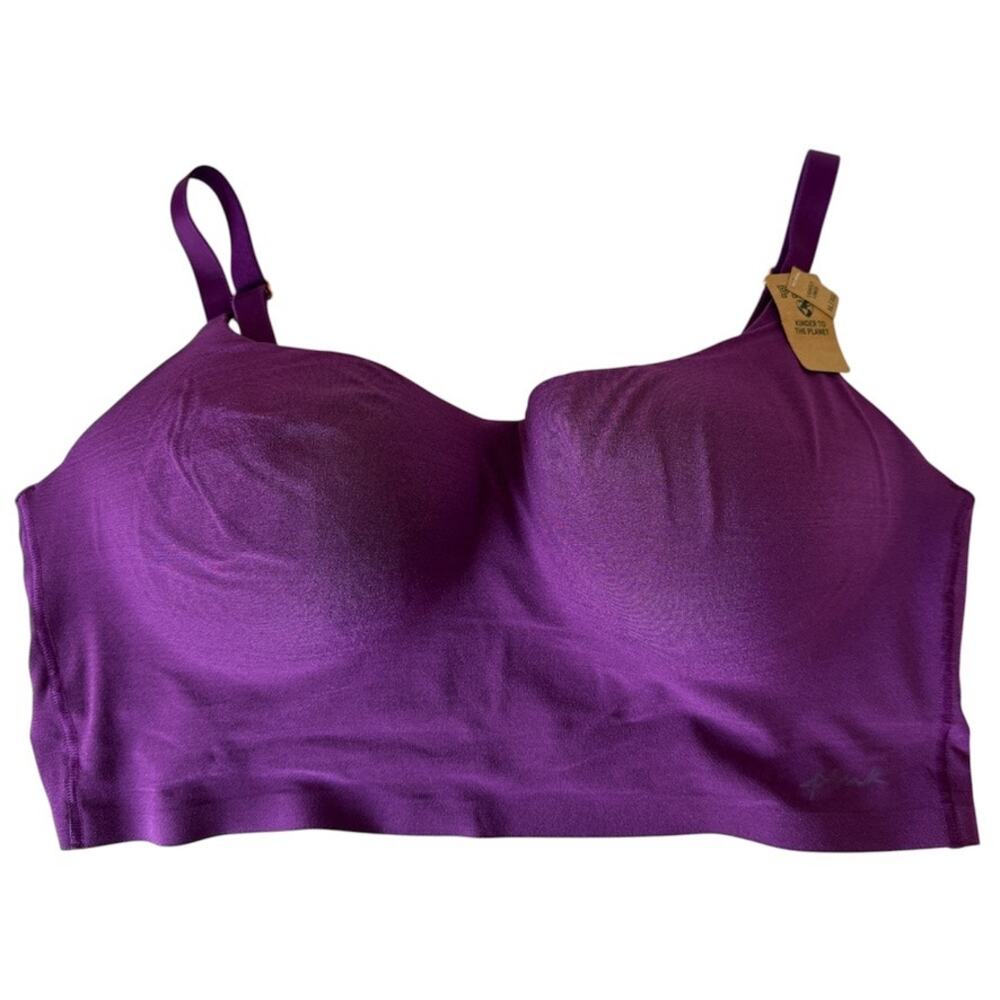 Victoria's Secret PINK Wireless Lightly Lined Pullover Purple Bralette Sz XL NEW